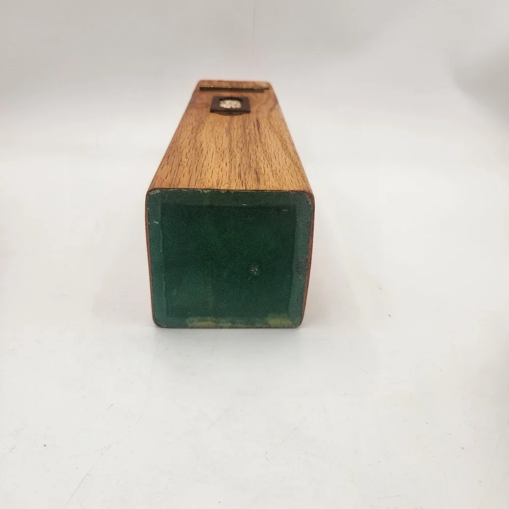 Vintage Oak Wood Match Box Tall Lion Head Knocker Singed Detail Rustic Gothic